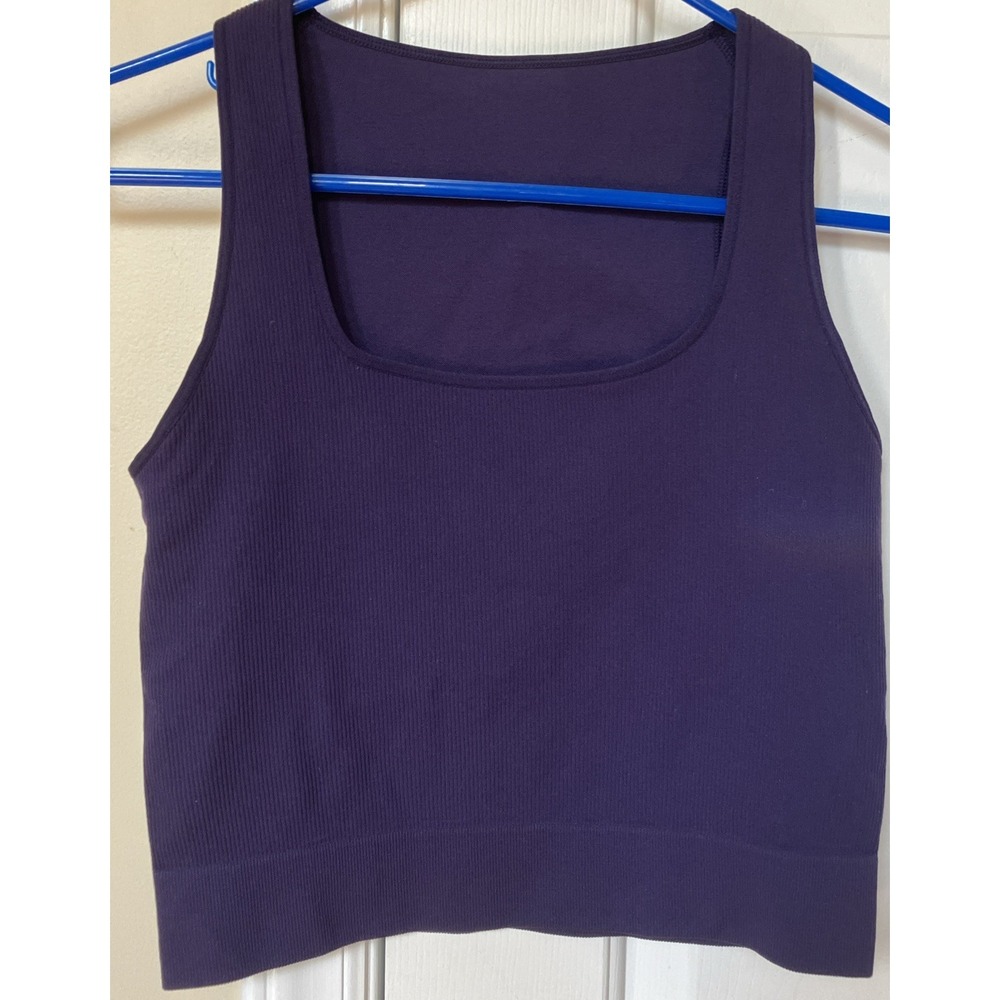DSG momentum seamless crop Tank in Purple Ink size S NWT Without Cup Inserts